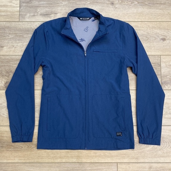 Travis Mathew Stormchaser Lightweight Windbreaker Jacket Golf full zip Blue‎ - Picture 2 of 16